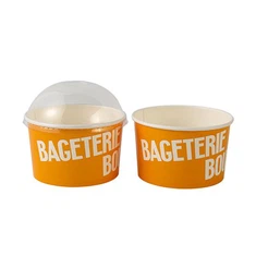 Ciotola per gelato in carta con COPERCHIO A CUPOLA